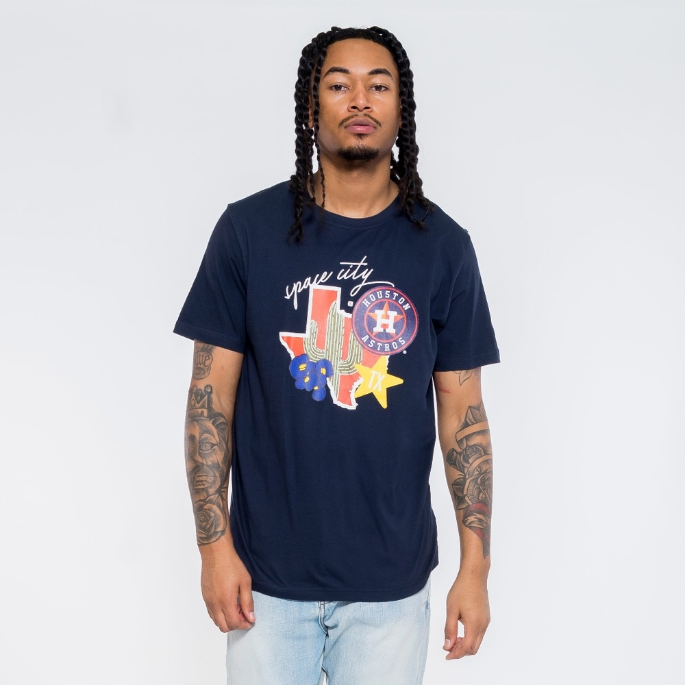 Men's Houston Astros New Era Navy City Cluster T-Shirt Size XLARGE